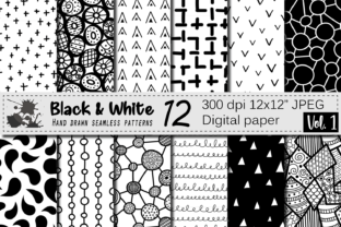Black and White Hand Drawn Seamless