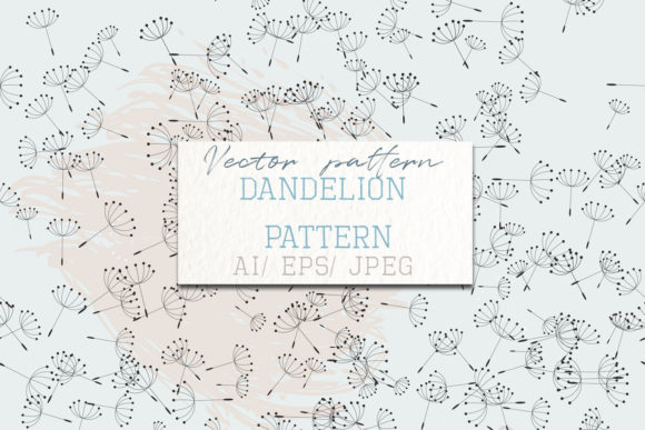 Botanical Pattern with Dandelions.Summer