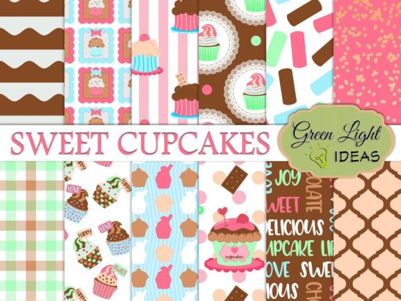 Cupcakes Digital Papers