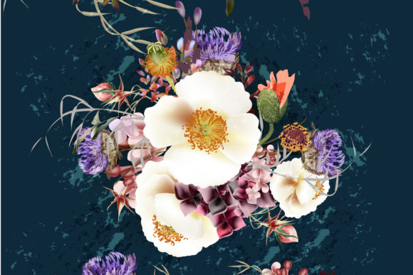 Cute Poppy Pattern in Vintage Style