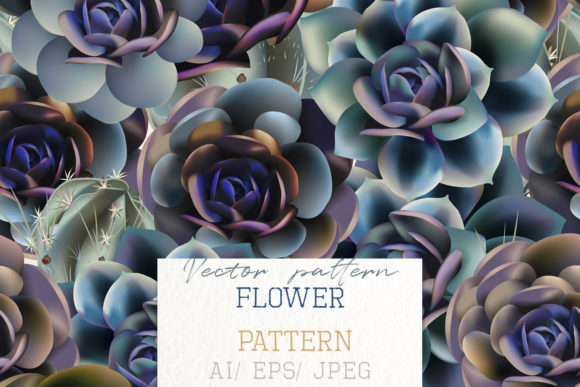 Fashion Vector Pattern with Succulent