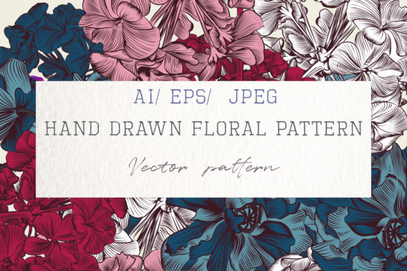 Illustration with Drawn Poppy Flowers