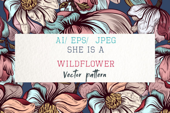 Magnolia Botanical Pattern Retro Style: A Versatile, High-Fidelity Design Asset for Professional Creators