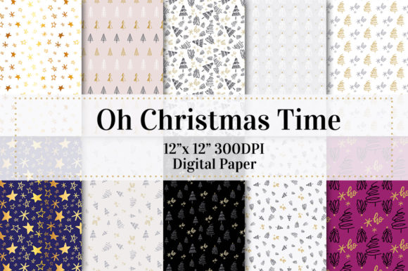 Oh Christmas Time Digital Paper