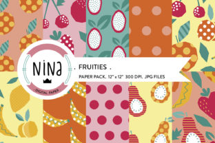 Tropical Fruits Digital Paper, Fruit