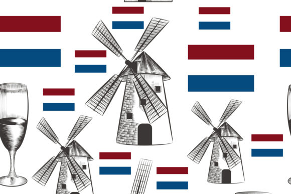 Vector Pattern with Mills, Holland Flag
